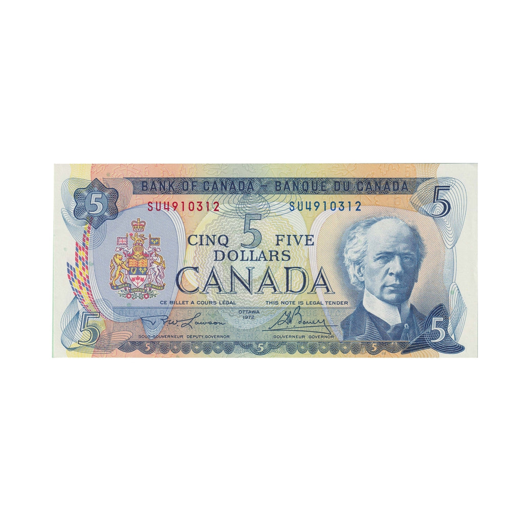 BC-48b 1972 Canada $5 Lawson-Bouey, SU, Almost Uncirculated (AU50)