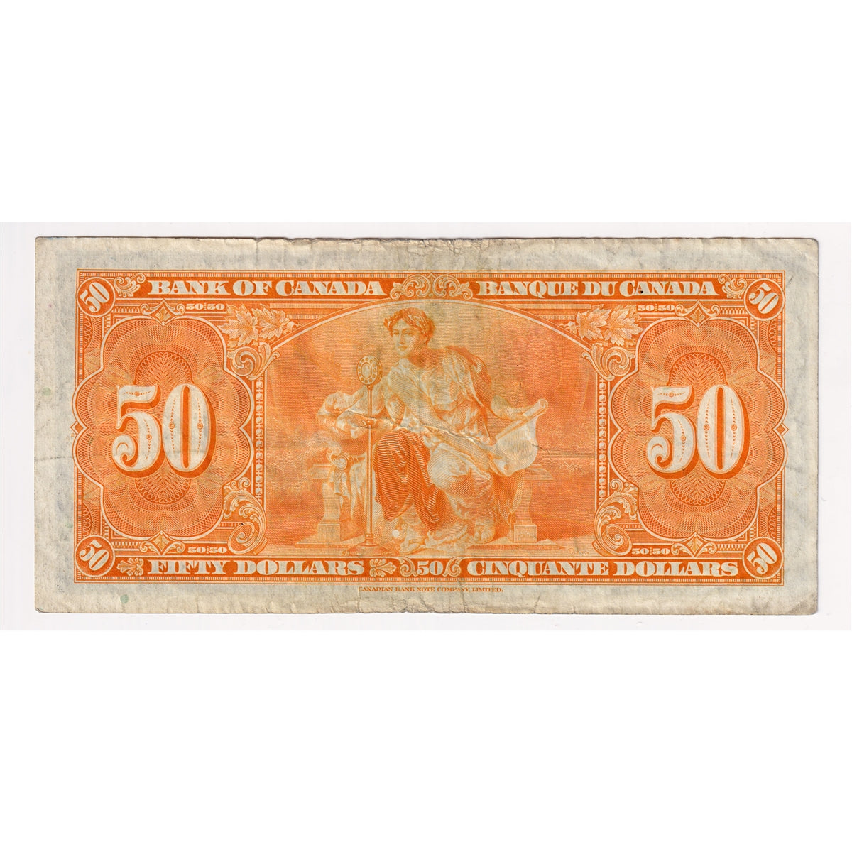 BC-26c 1937 Canada $50 Coyne-Towers, B/H, F-VF (F15)