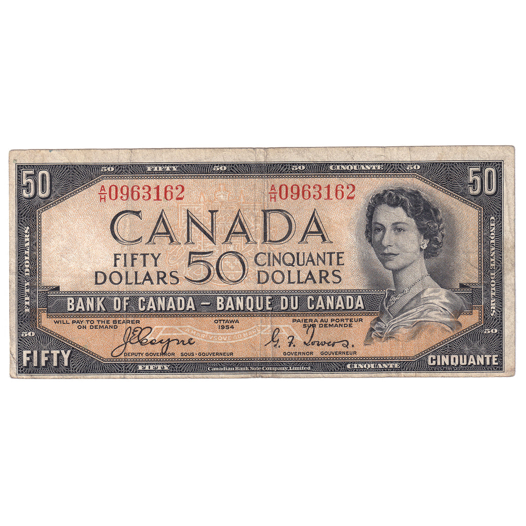 BC-34a 1954 Canada $50 Coyne-Towers, Devil's Face, A/H, VG-F (VG10)