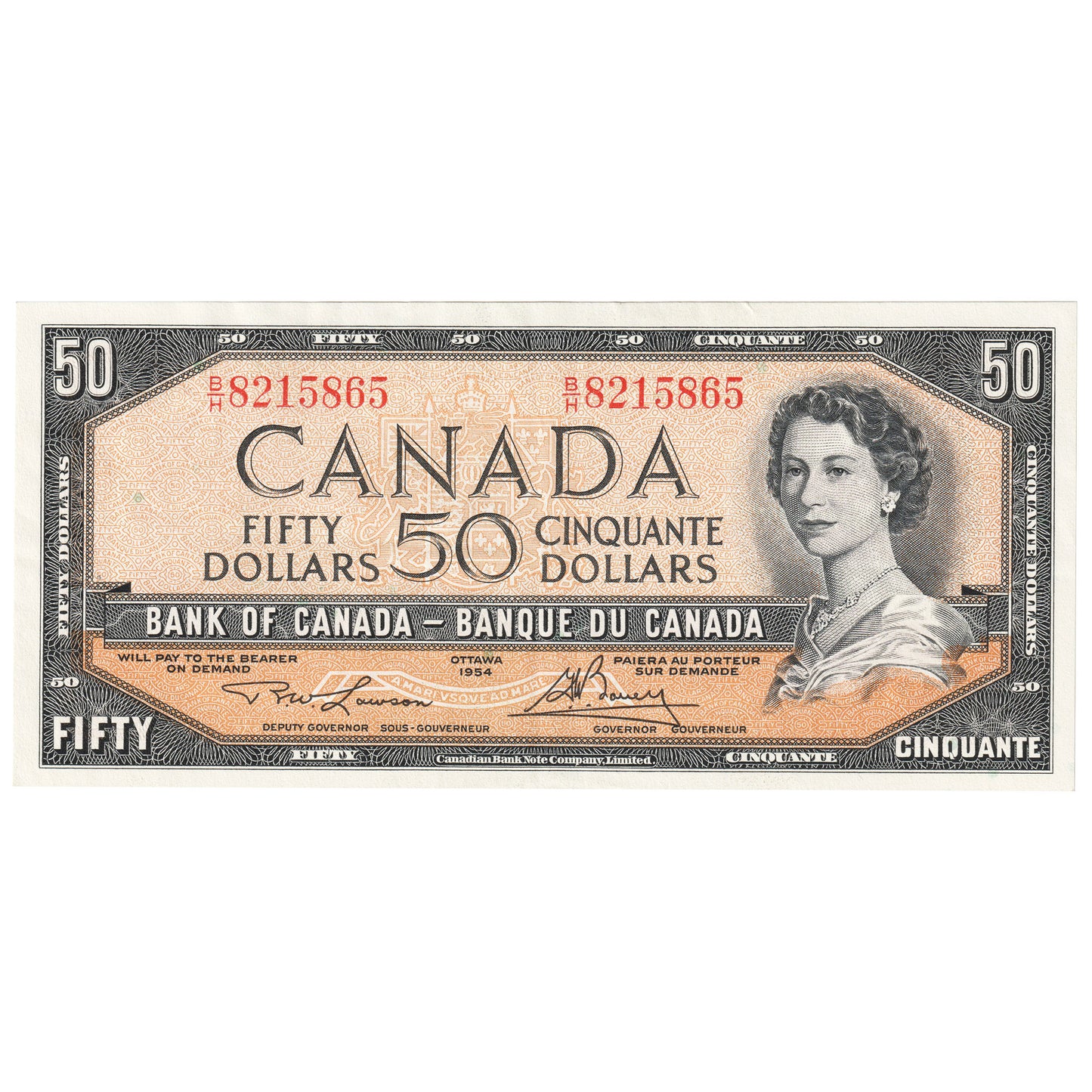 BC-42c 1954 Canada $50 Lawson-Bouey, B/H, Extra Fine (EF40)