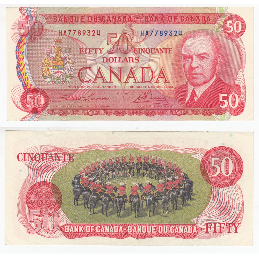 BC-51a 1975 Canada $50 Lawson-Bouey, HA, AU-UNC (AU55)