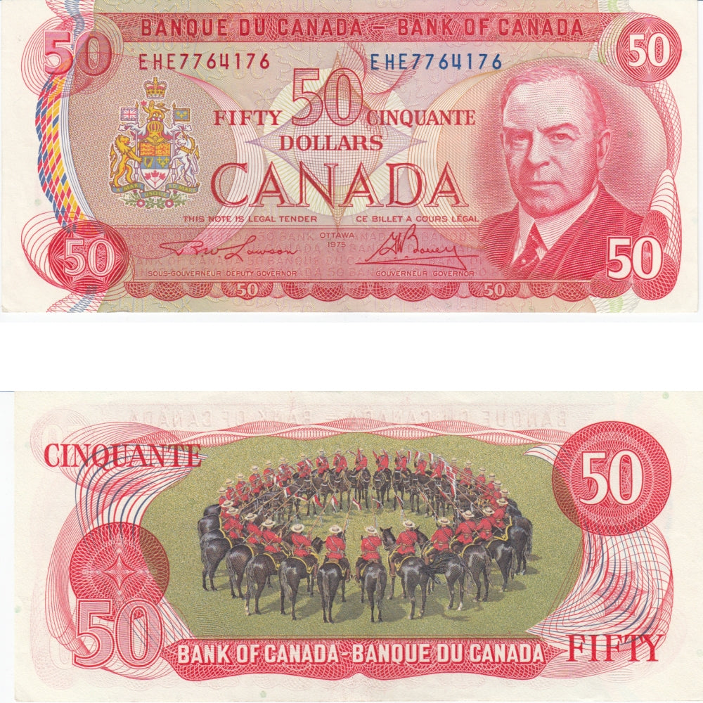 BC-51a-i 1975 Canada $50 Lawson-Bouey, EHE, EF-AU (EF45)