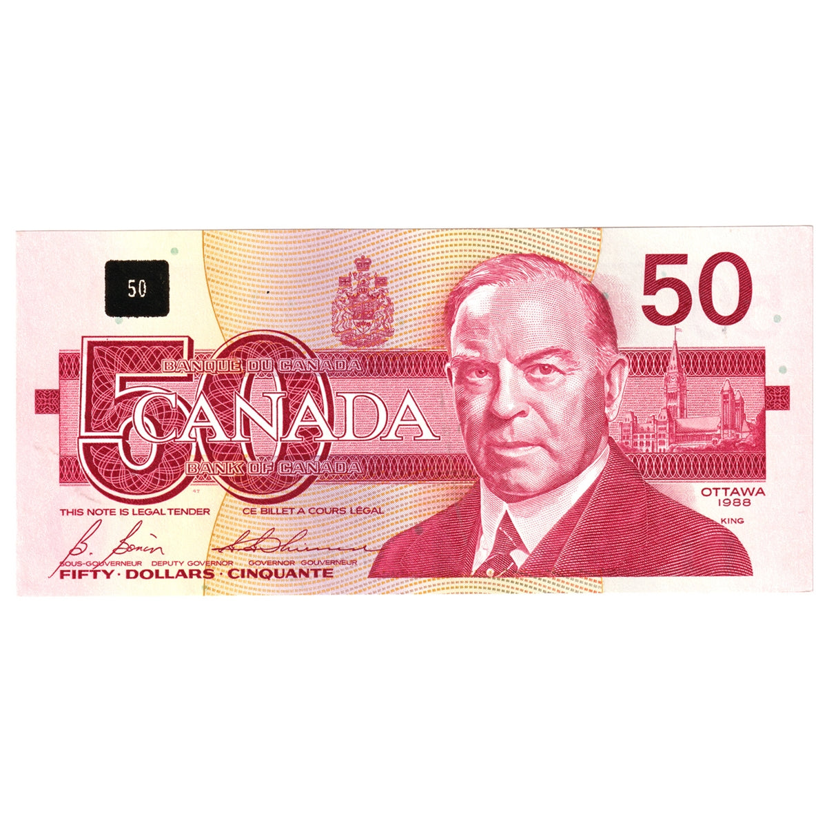 BC-59b 1988 Canada $50 Bonin-Thiessen, FHR, AU-UNC (AU55)