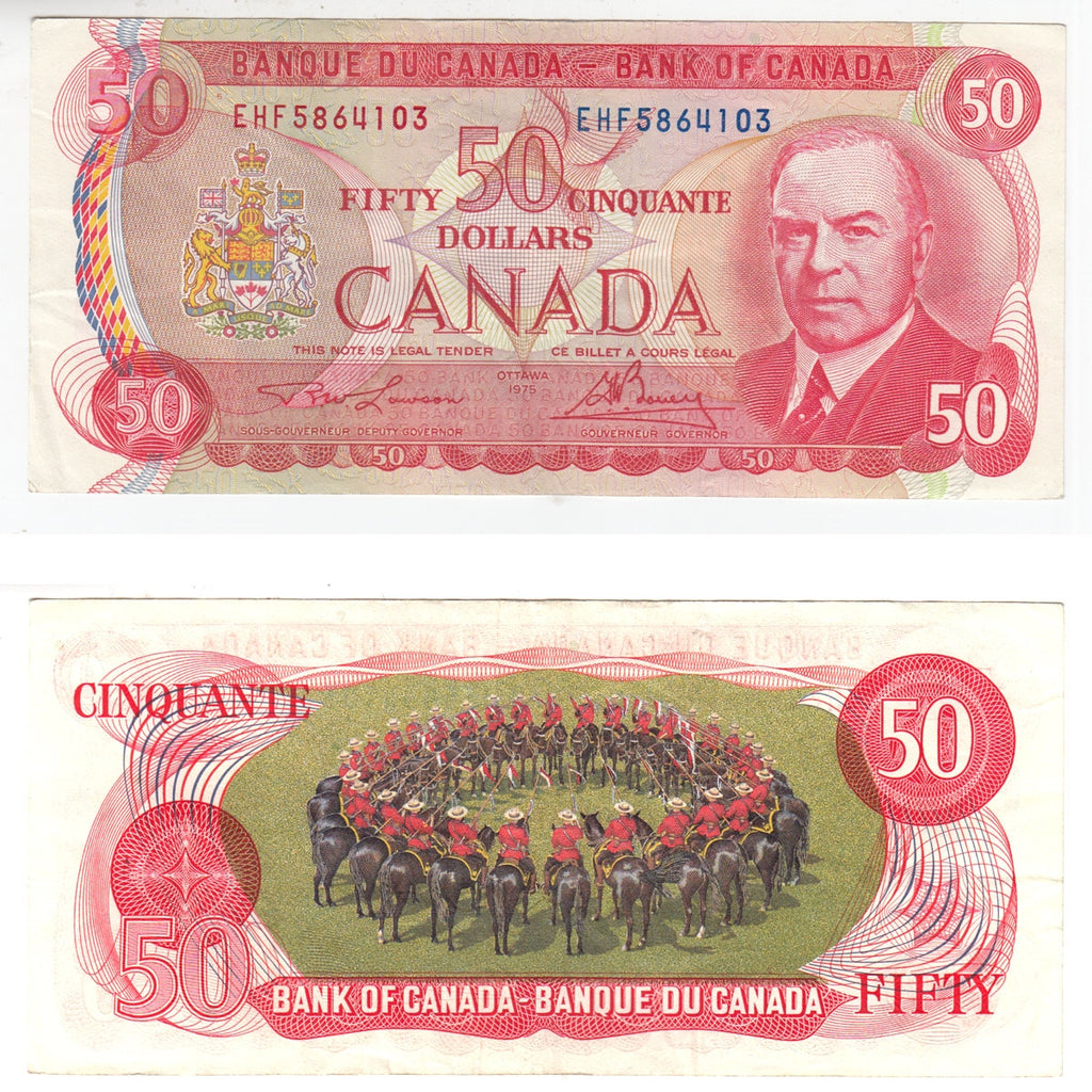 BC-51a-i 1975 Canada $50 Lawson-Bouey, EHF, VF-EF (VF30)
