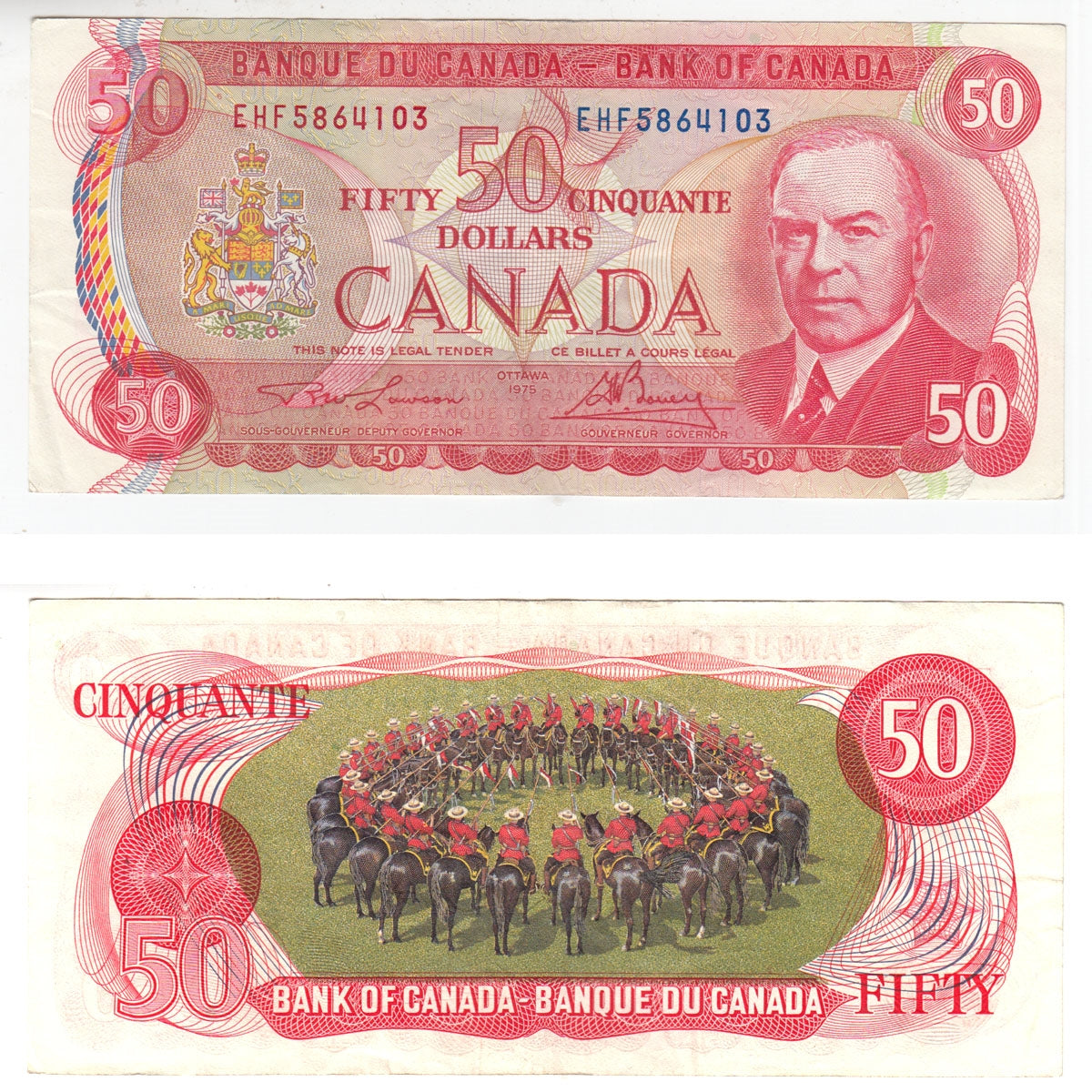 BC-51a-i 1975 Canada $50 Lawson-Bouey, EHF, VF-EF (VF30)