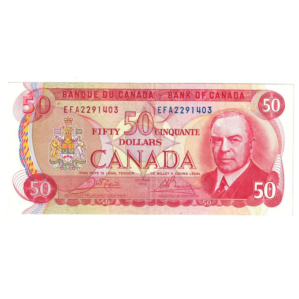 BC-51b 1975 Canada $50 Crow-Bouey, EFA, VF-EF (VF30)