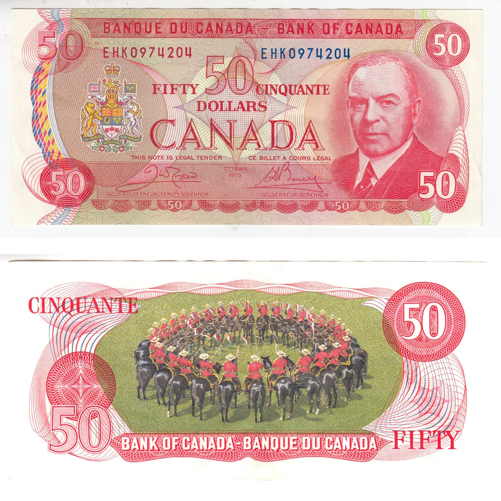 BC-51b 1975 Canada $50 Crow-Bouey, EHK, Extra Fine (EF40)