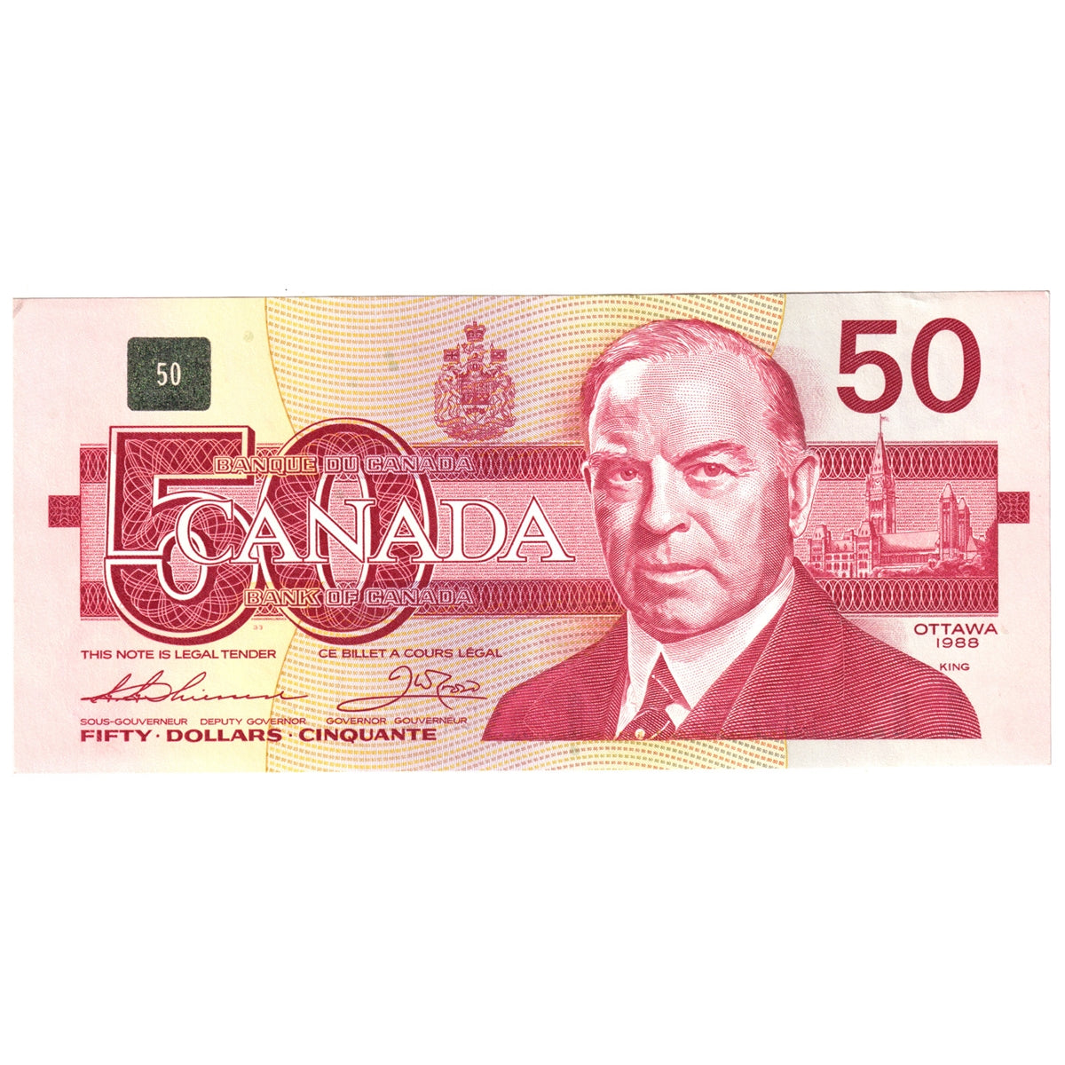 BC-59a 1988 Canada $50 Thiessen-Crow, EHS, AU-UNC (AU55)