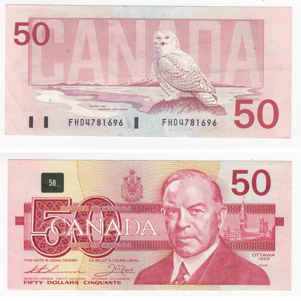 BC-59a 1988 Canada $50 Thiessen-Crow, FHD, circ