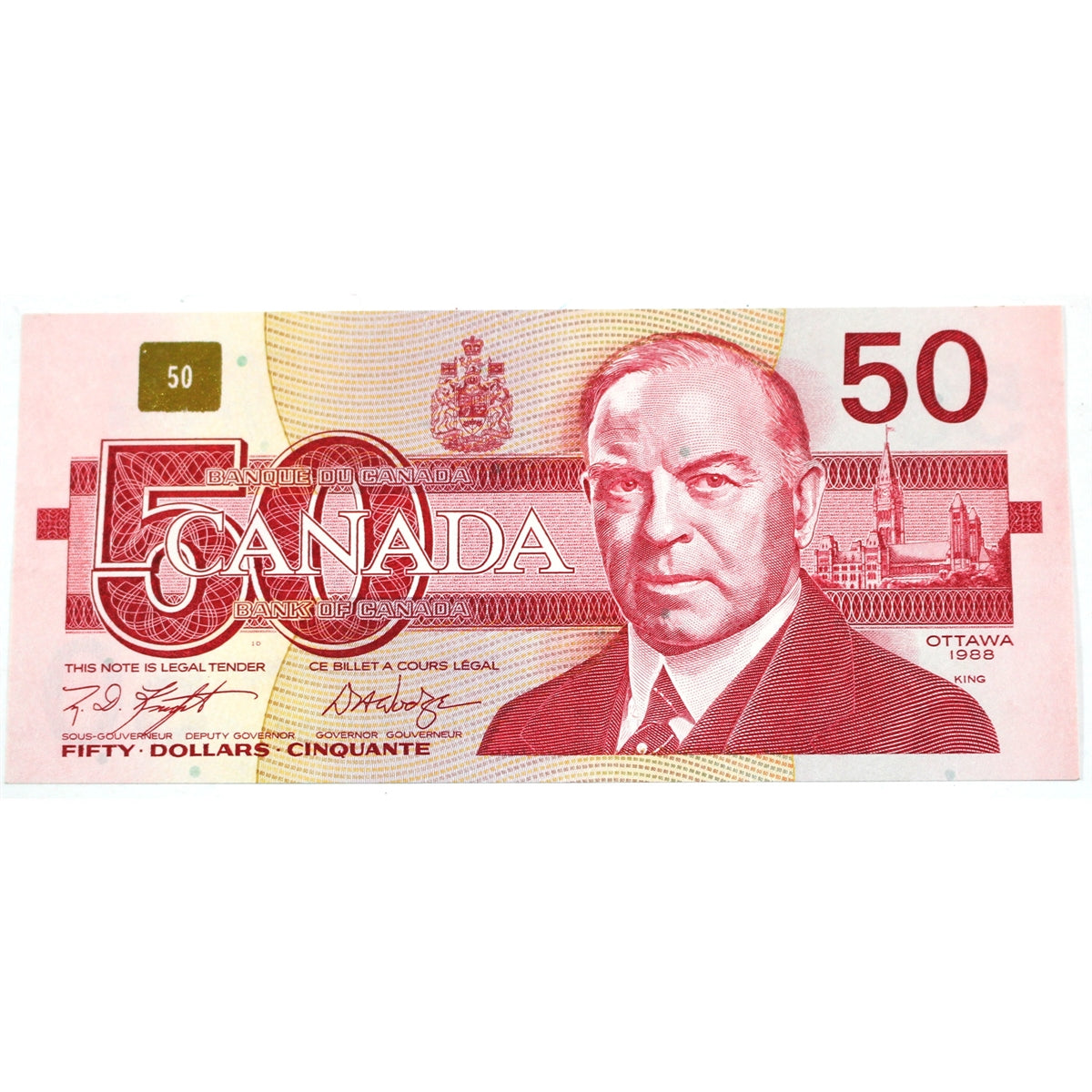 BC-59d 1988 Canada $50 Knight-Dodge, FHZ, AU-UNC (AU55)