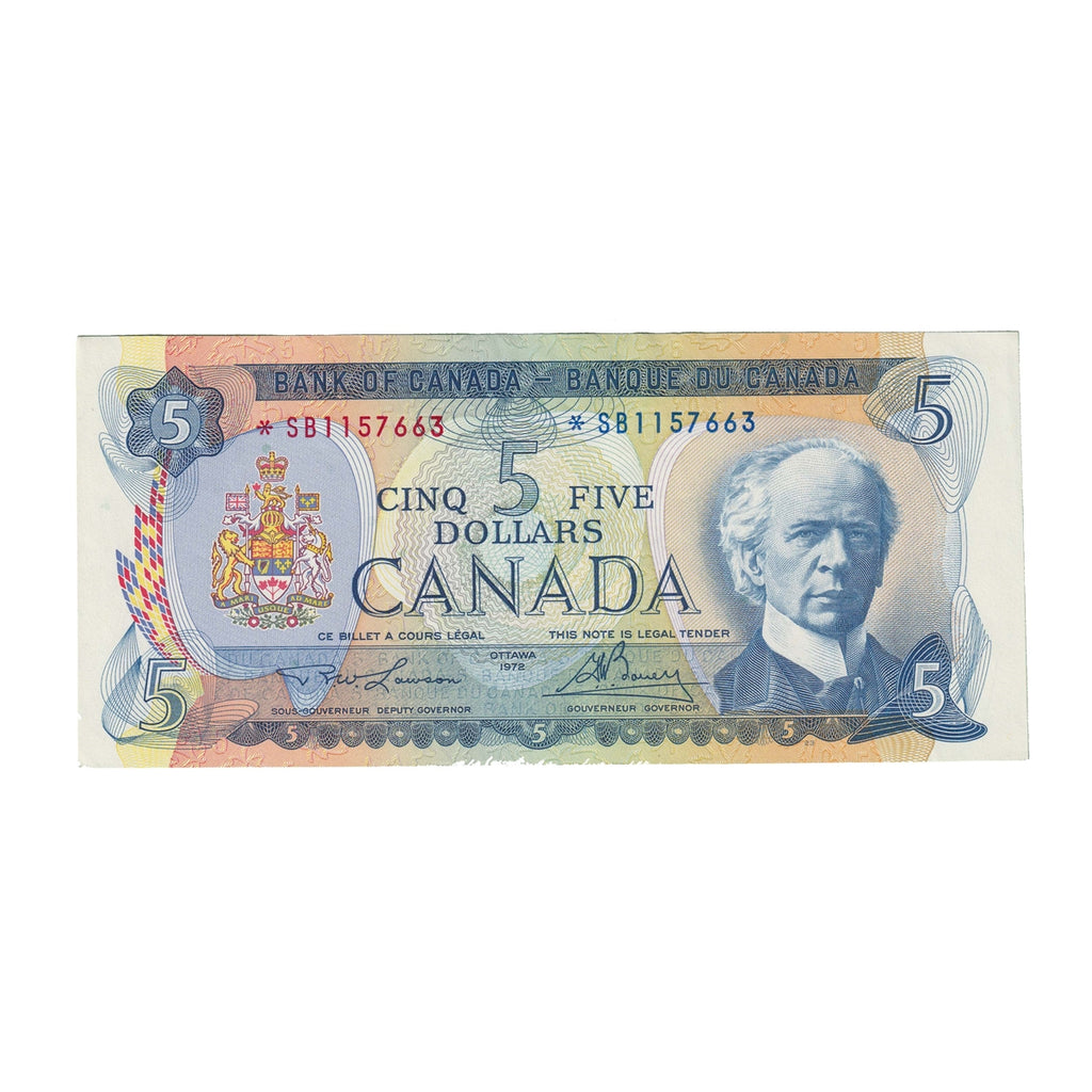 BC-48bA 1972 Canada $5 Lawson-Bouey, *SB Below 1.6M, AU-UNC (AU55)