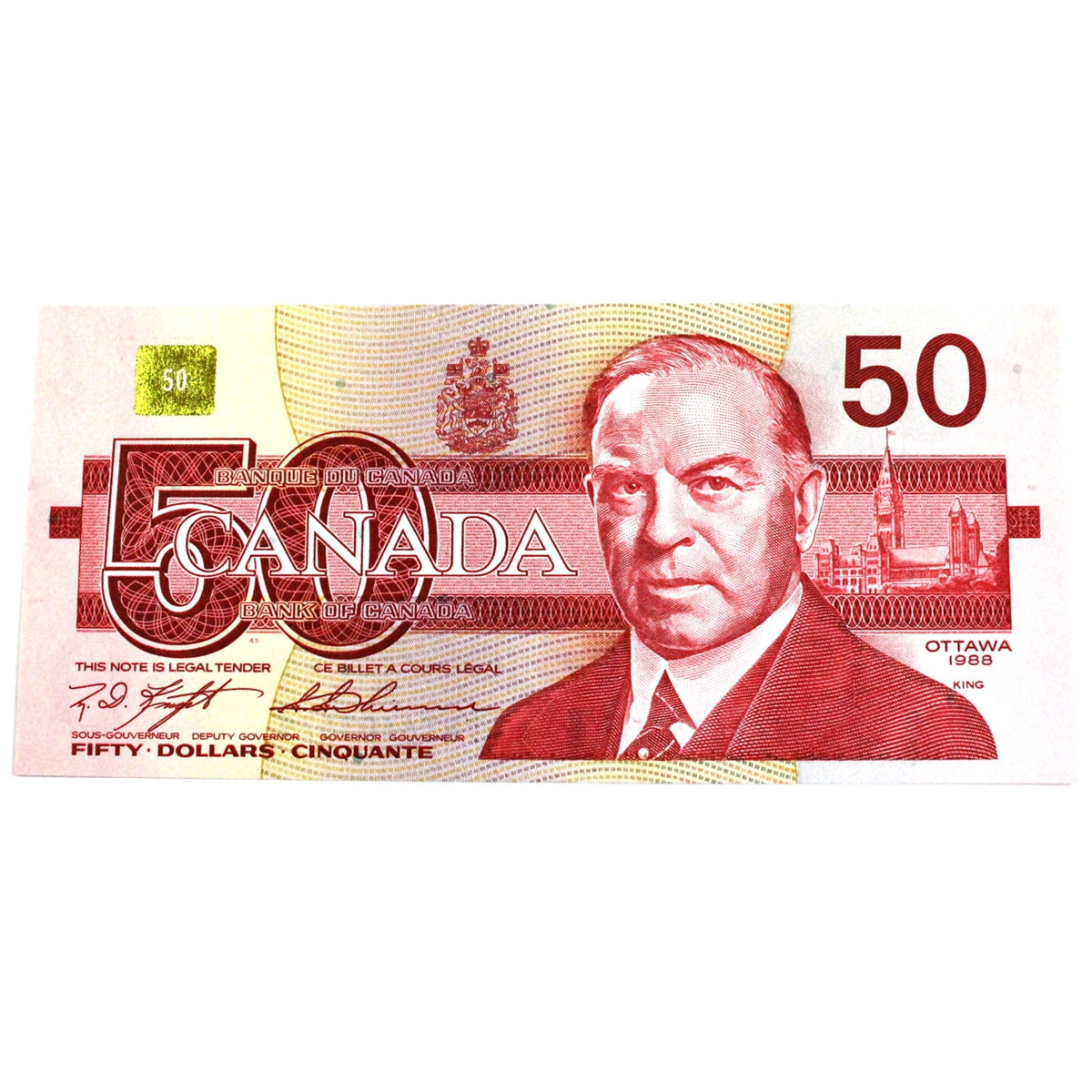 BC-59c 1988 Canada $50 Knight-Thiessen, FHT, Uncirculated (MS60)