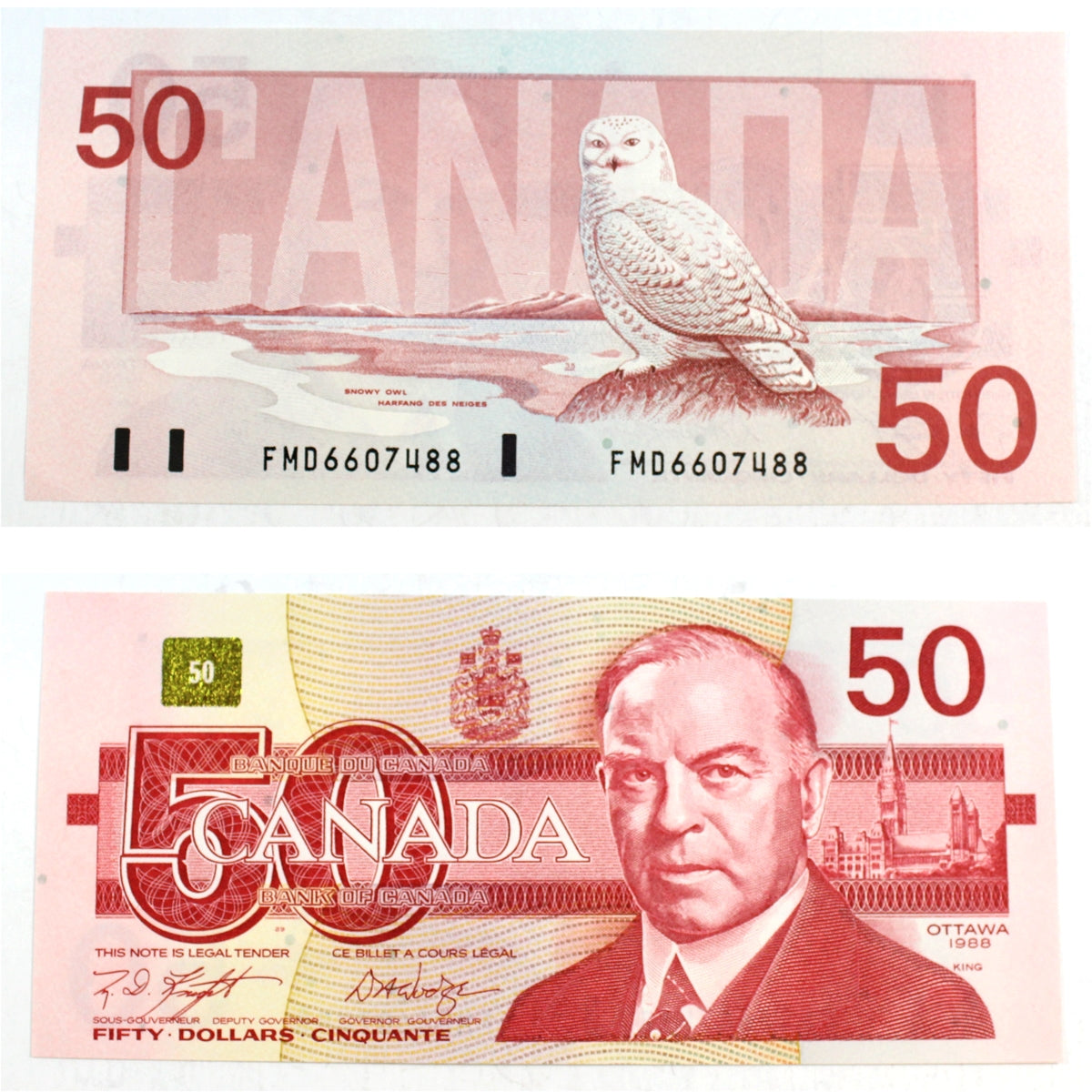 BC-59d 1988 Canada $50 Knight-Dodge, FMD, Choice Uncirculated (CUNC63)