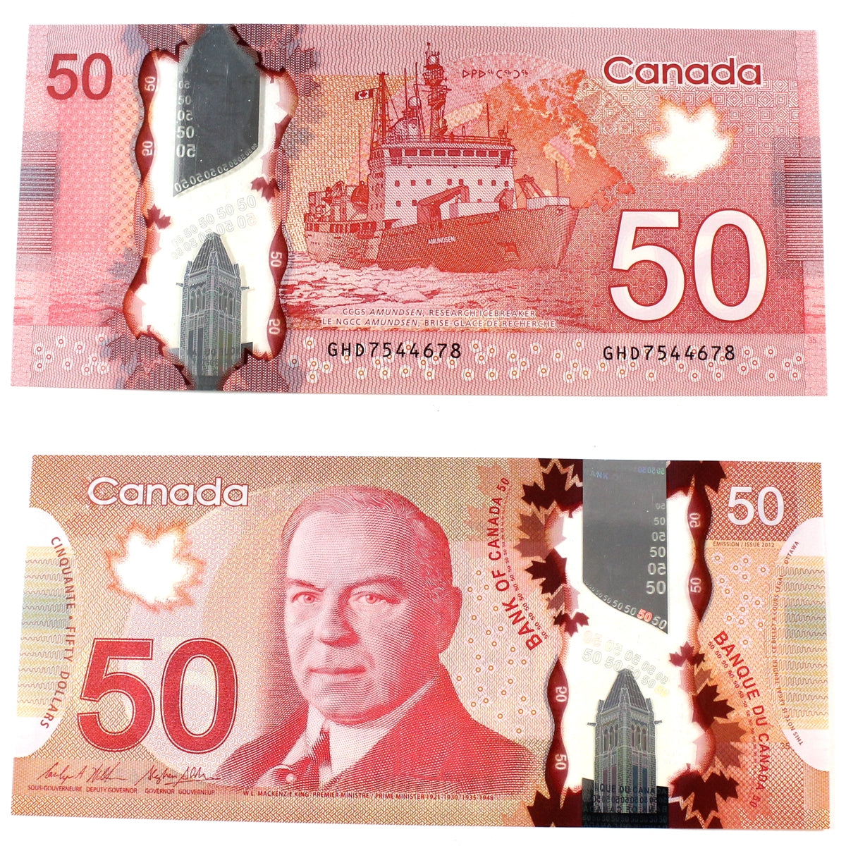 BC-72b 2012 Canada $50 Wilkins-Poloz, GHD, Choice Uncirculated (CUNC63)