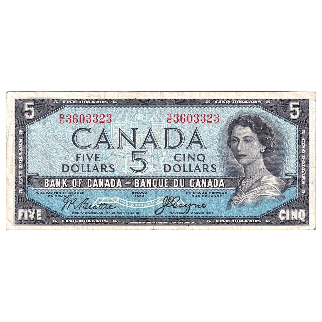 BC-31b 1954 Canada $5 Beattie-Coyne, Devil's Face, D/C, VF