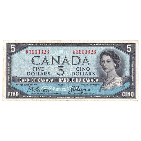 BC-31b 1954 Canada $5 Beattie-Coyne, Devil's Face, D/C, VF