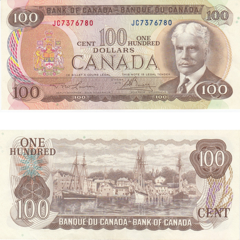 BC-52a 1975 Canada $100 Lawson-Bouey, JC, EF-AU (EF45)