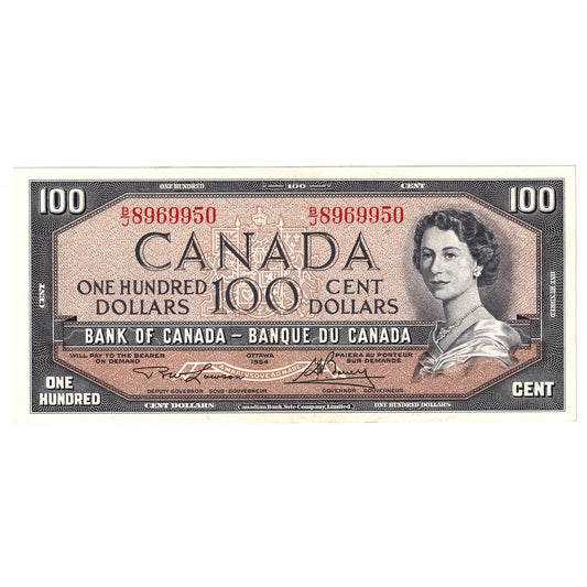 BC-43c 1954 Canada $100 Lawson-Bouey, B/J, AU-UNC