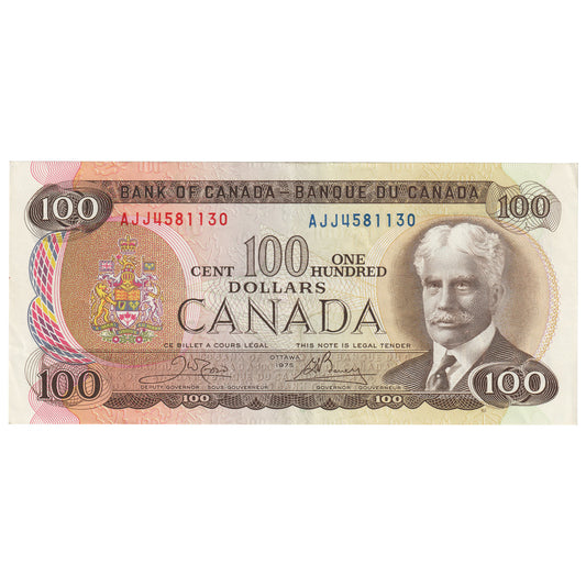 BC-52b 1975 Canada $100 Crow-Bouey, AJJ, AU