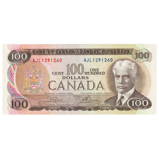 BC-52b 1975 Canada $100 Crow-Bouey, AJL, circ
