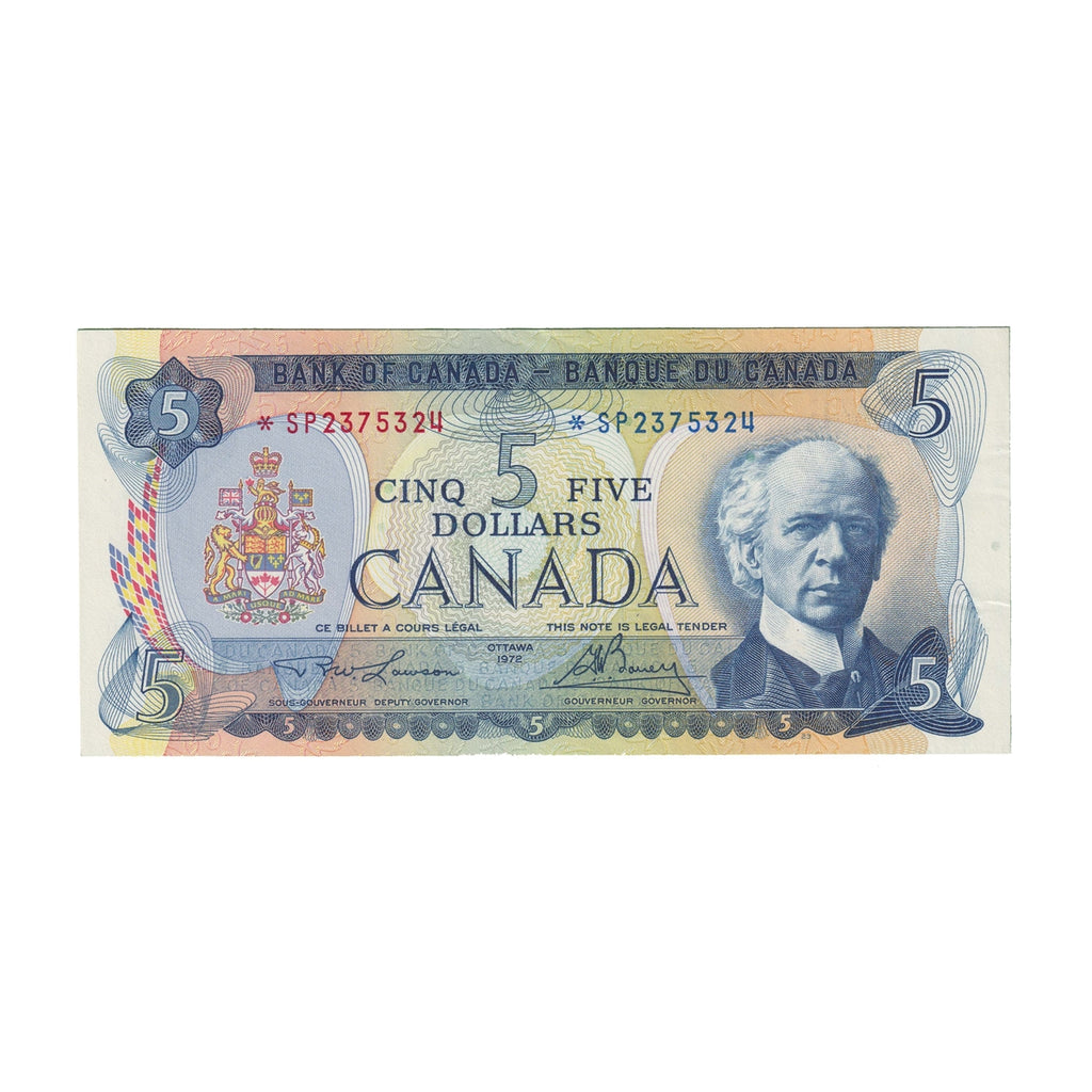 BC-48bA 1972 Canada $5 Lawson-Bouey, *SP, AU-UNC (AU55)
