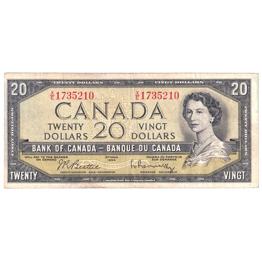 BC-41b 1954 Canada $20 Beattie-Rasminsky, X/E, F-VF