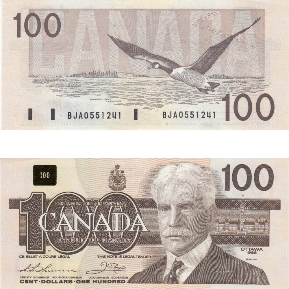 BC-60a-i 1988 Canada $100 Thiessen-Crow, BJA, AU-UNC (AU55)
