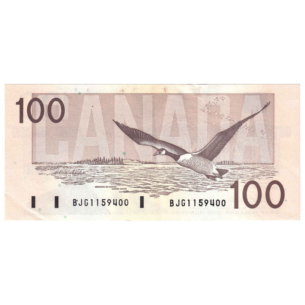 BC-60a-i 1988 Canada $100 Thiessen-Crow, BJG, Almost Uncirculated (AU50)