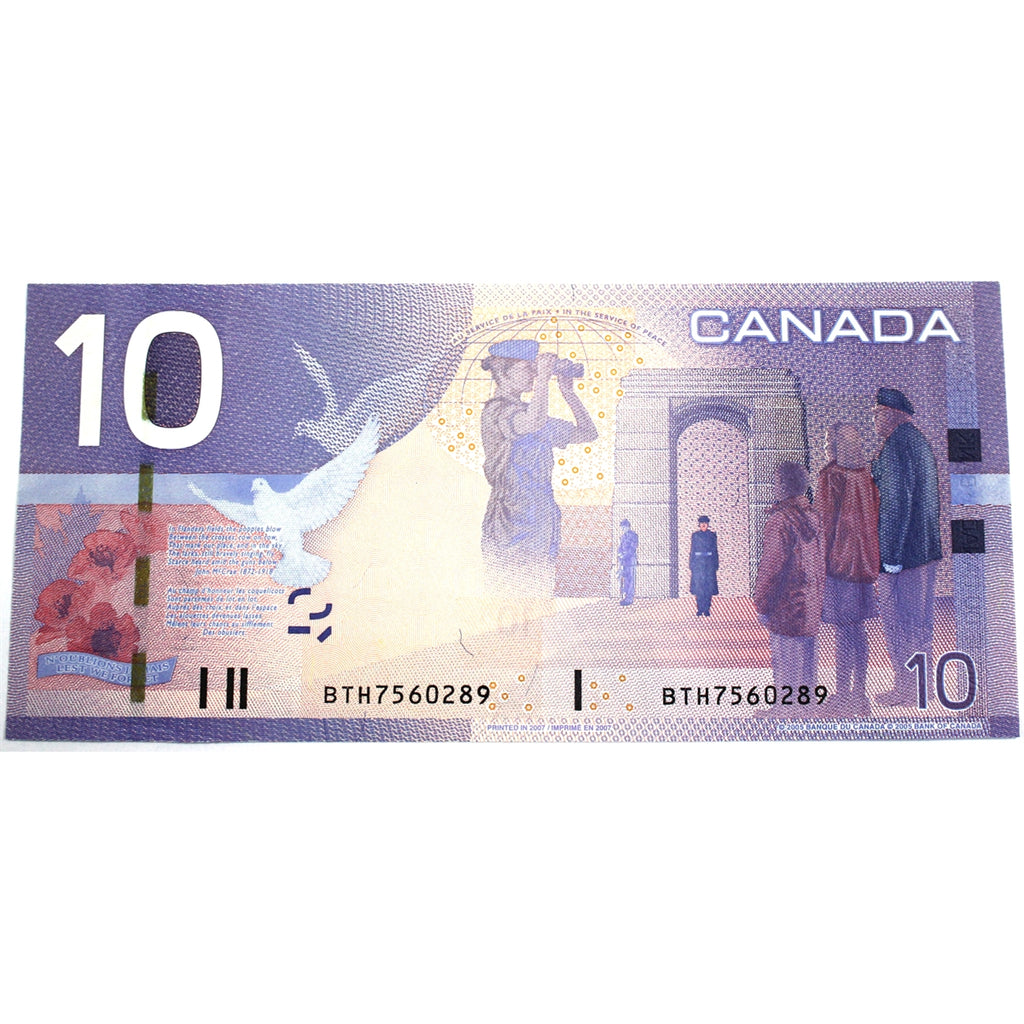 BC-68a 2007 Canada $10 Jenkins-Dodge, BTH, Choice Uncirculated (CUNC63)