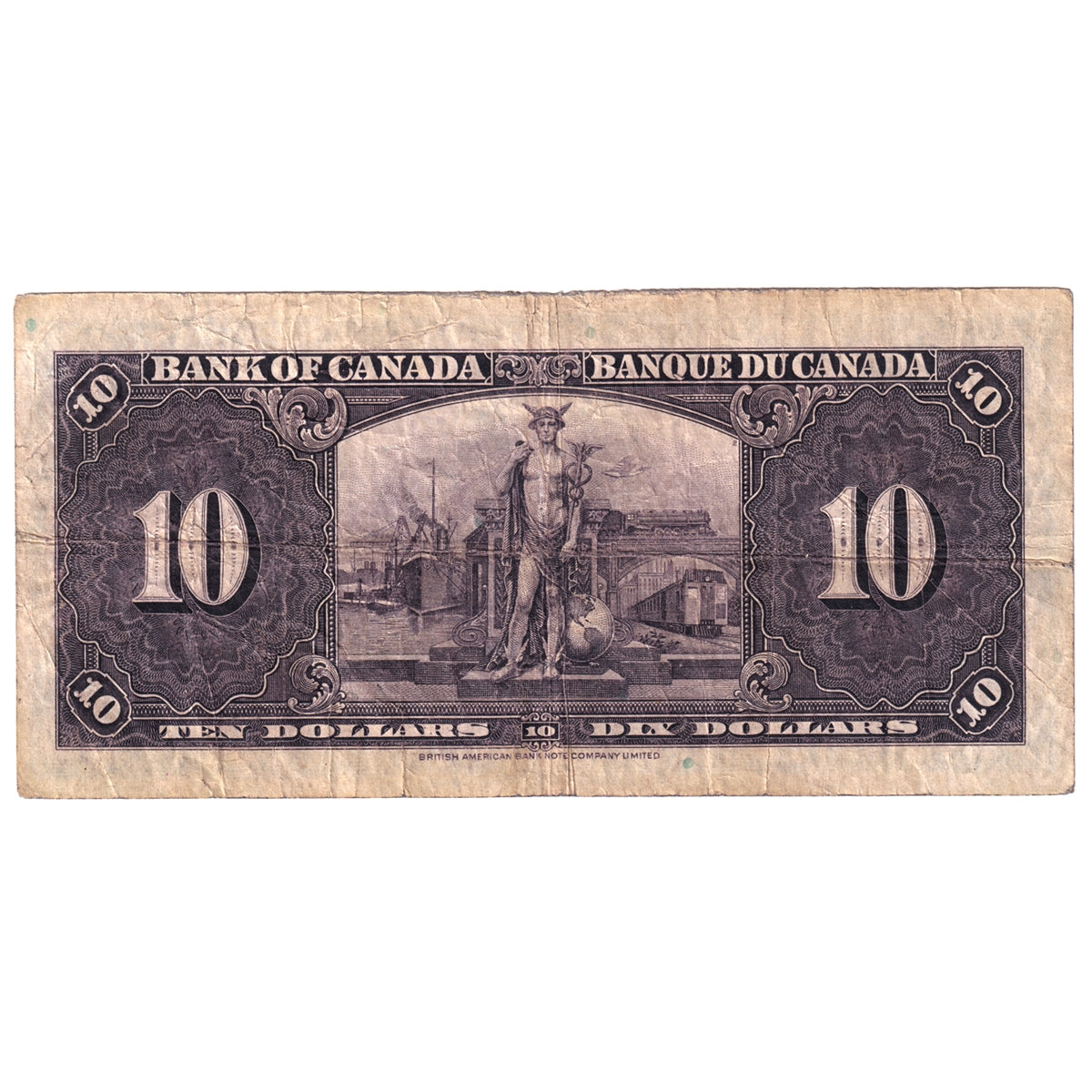 BC-24b 1937 Canada $10 Gordon-Towers, H/D, Very Good (VG8)