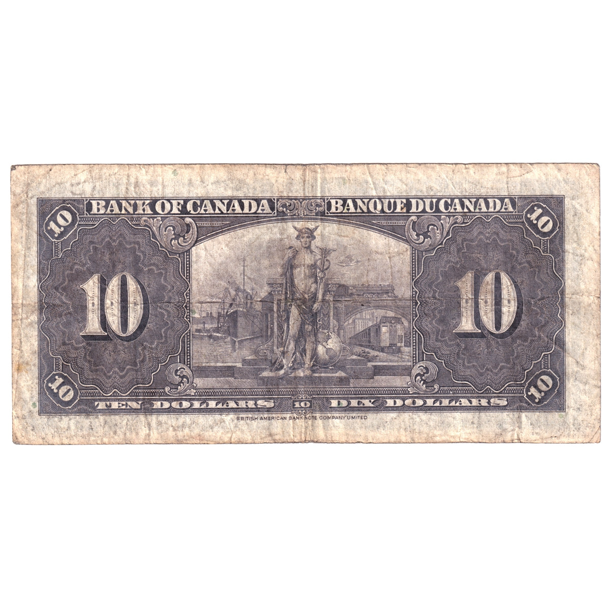 BC-24b 1937 Canada $10 Gordon-Towers, W/D, Circ