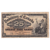 DC-15a 1900 Dominion 25 cent Shinplaster Courtney, VG-F (VG10)