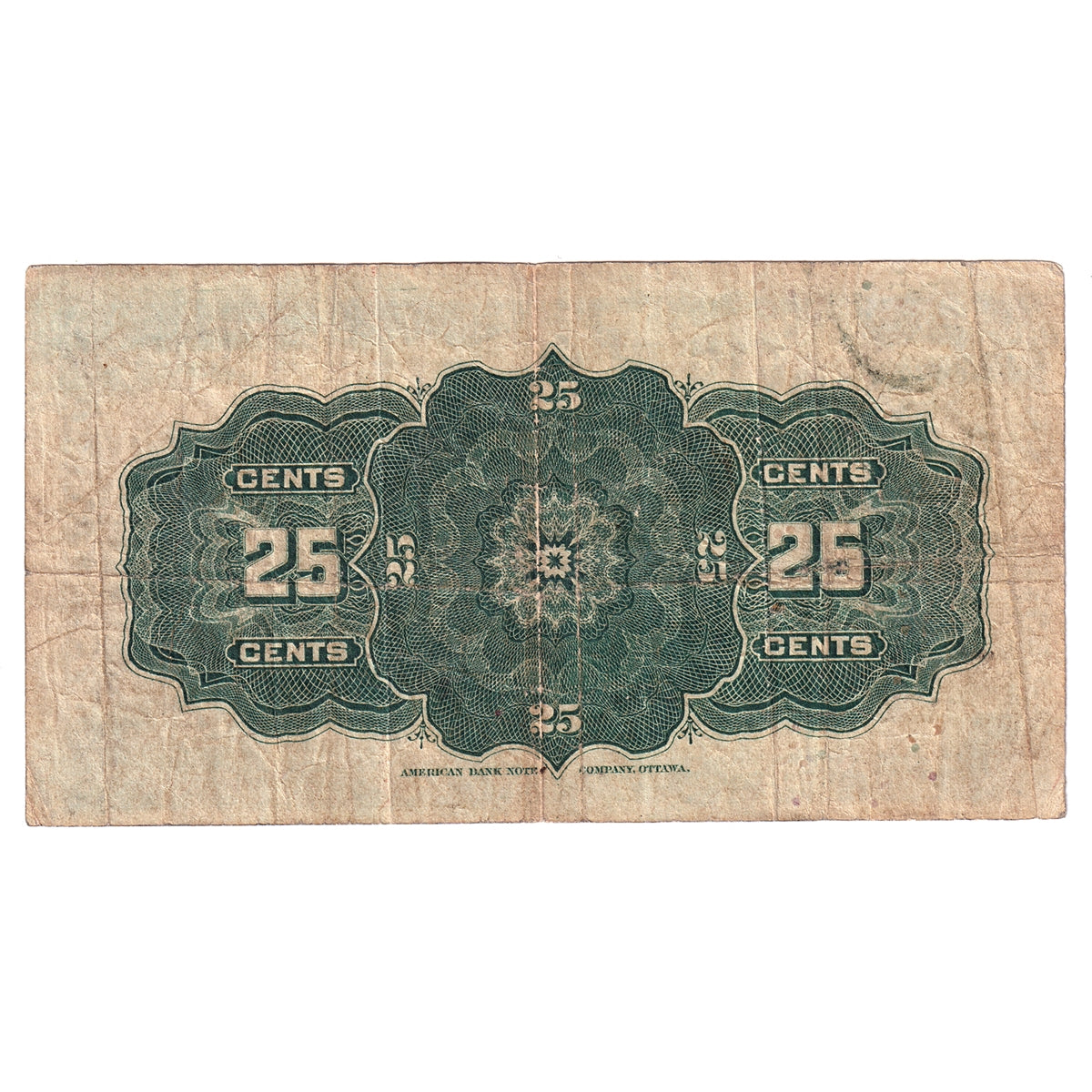 DC-15a 1900 Dominion 25 cent Shinplaster Courtney, VG-F (VG10)
