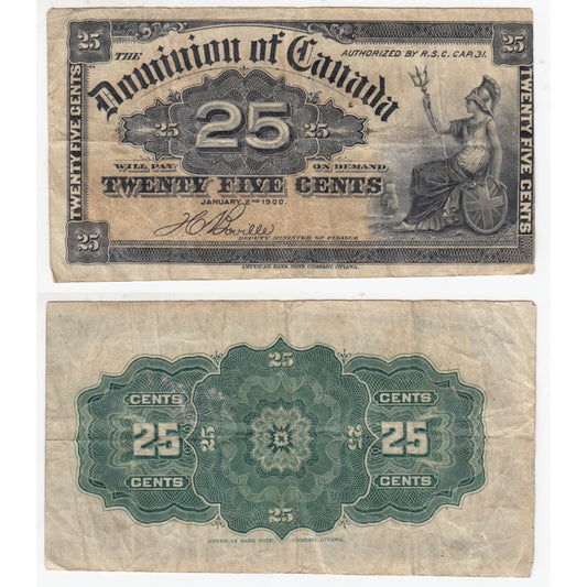 DC-15b 1900 Dominion 25 cent Shinplaster Boville, F