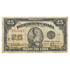 DC-24b 1923 Canada 25-cent Shinplaster Hyndman-Saunders, No Authorized, F-VF (F15)
