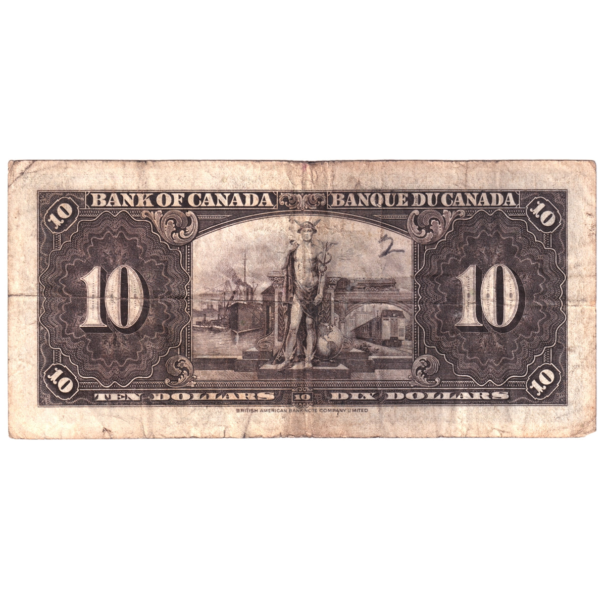 BC-24c 1937 Canada $10 Coyne-Towers, J/T, Circ