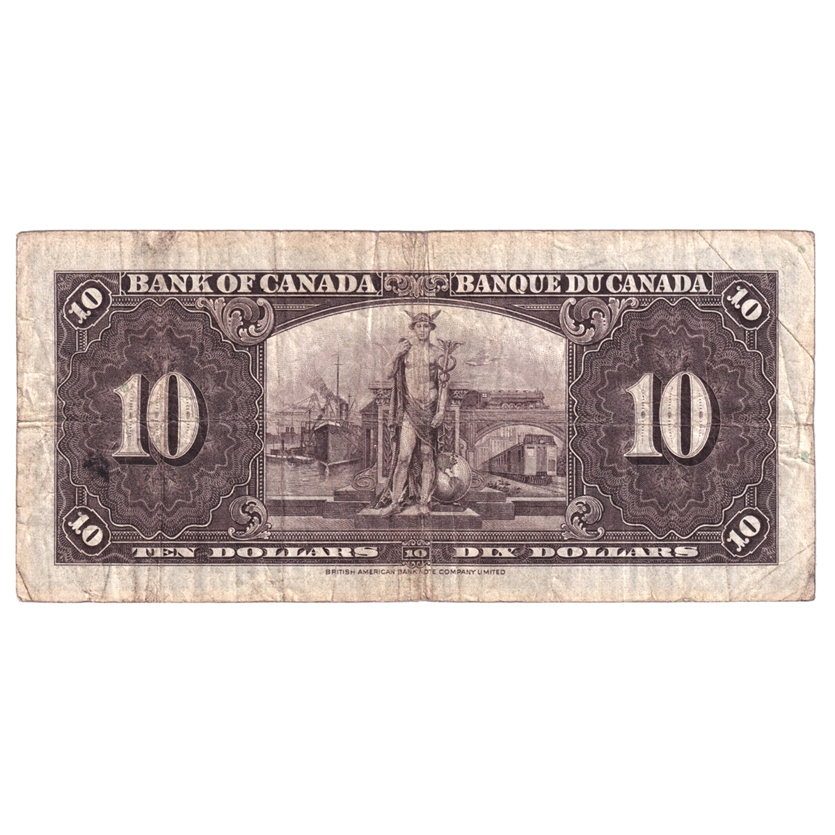 BC-24c 1937 Canada $10 Coyne-Towers, L/T, Circ