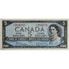 BC-39b 1954 Canada $5 Beattie-Rasminsky, L/X, F-VF (F15)