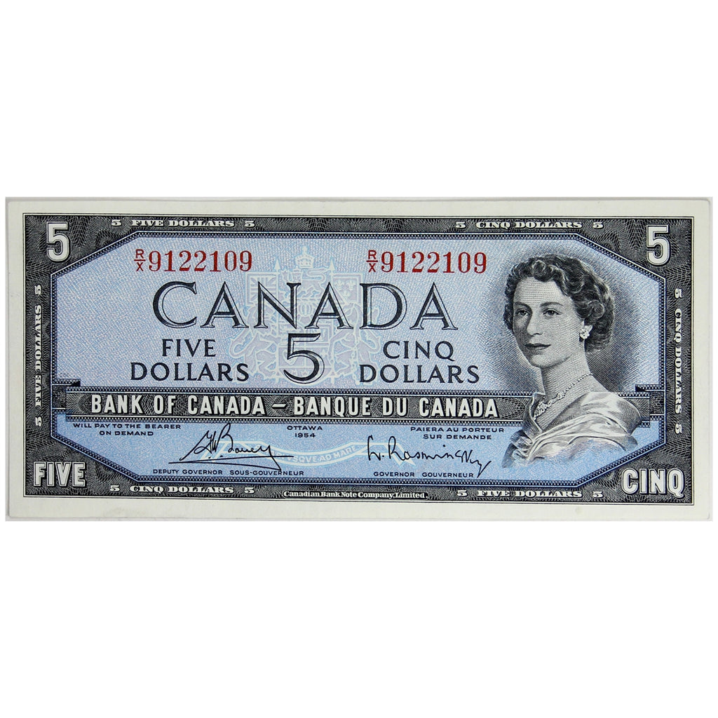 BC-39c 1954 Canada $5 Bouey-Rasminsky, R/X, Extra Fine (EF40)