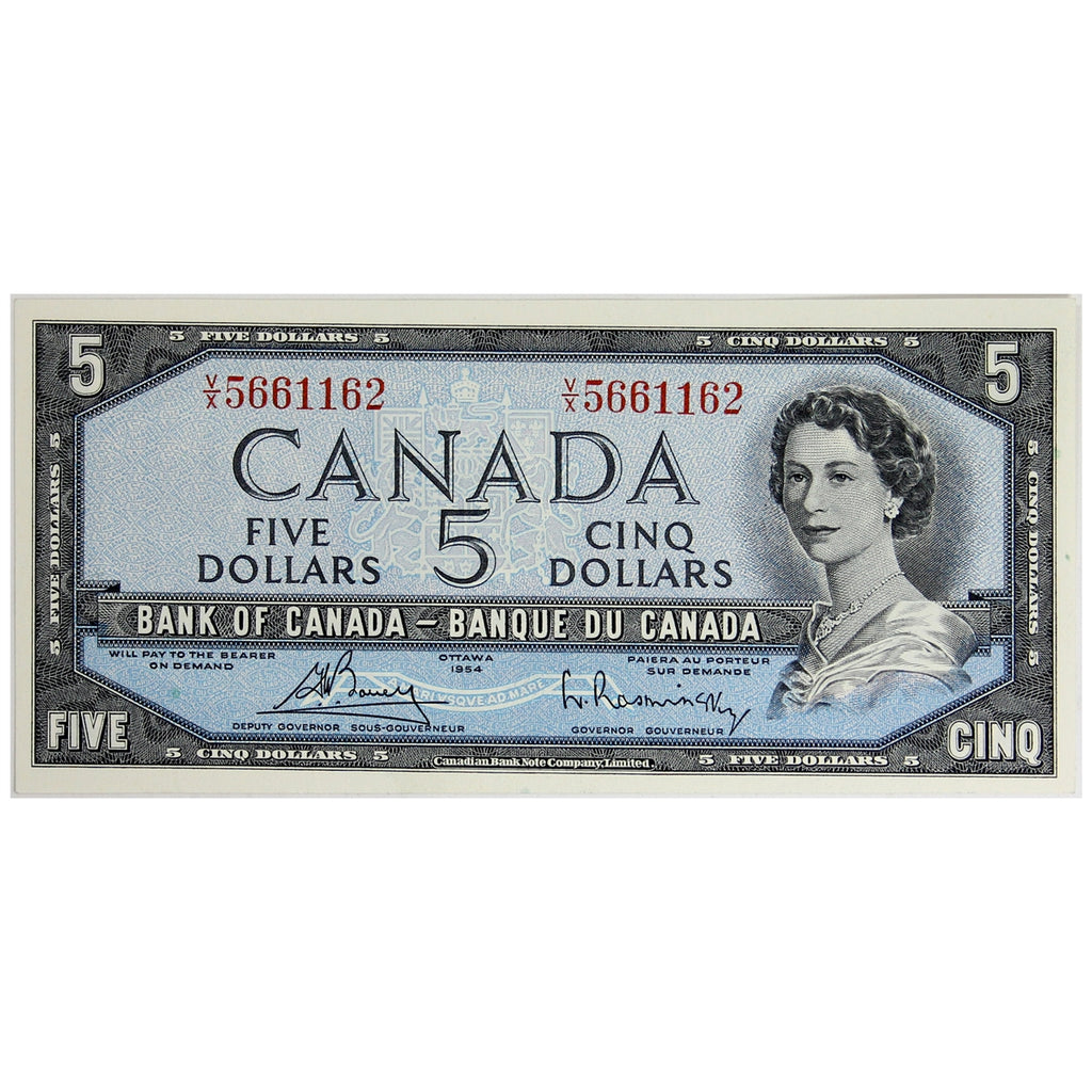 BC-39c 1954 Canada $5 Bouey-Rasminsky, V/X, Uncirculated (MS60)