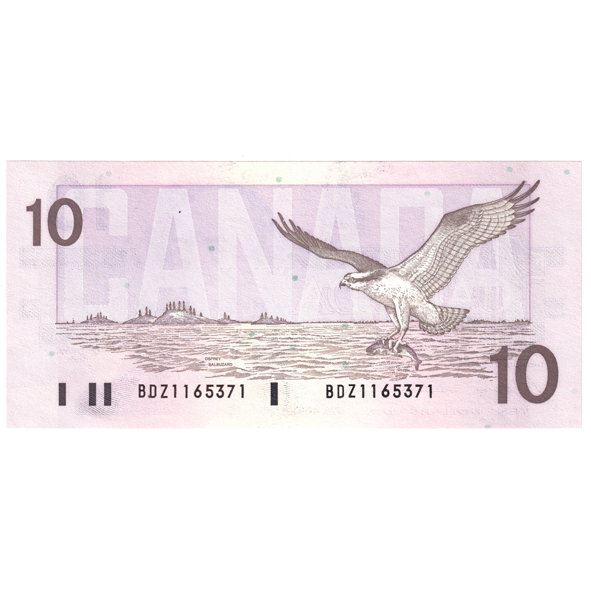 BC-57b 1989 Canada $10 Bonin-Thiessen, BDZ, Uncirculated (MS60)