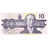 BC-57c 1989 Canada $10 Knight-Thiessen, Circulation Issue BEH, AU-UNC (AU55)