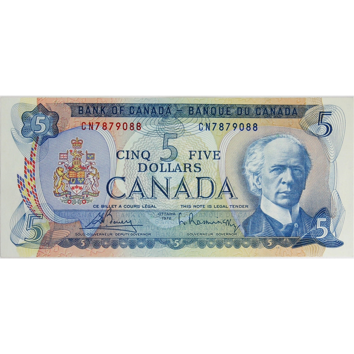 BC-48a 1972 Canada $5 Bouey-Rasminsky, CN, VF-EF (VF30)