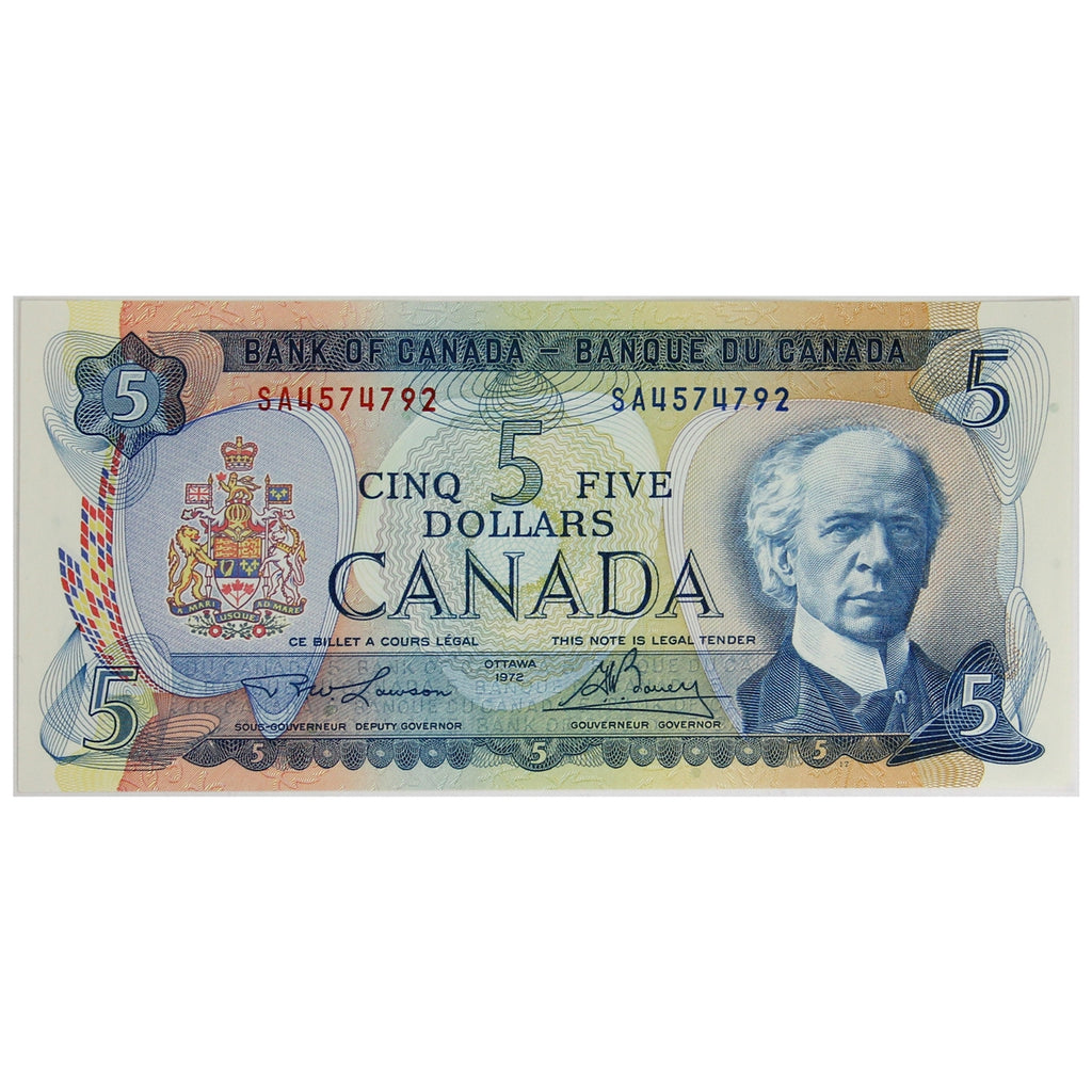 BC-48b 1972 Canada $5 Lawson-Bouey, SA, AU-UNC (AU55)