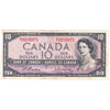 BC-40b 1954 Canada $10 Beattie-Rasminsky, P/T, Fine (F12)