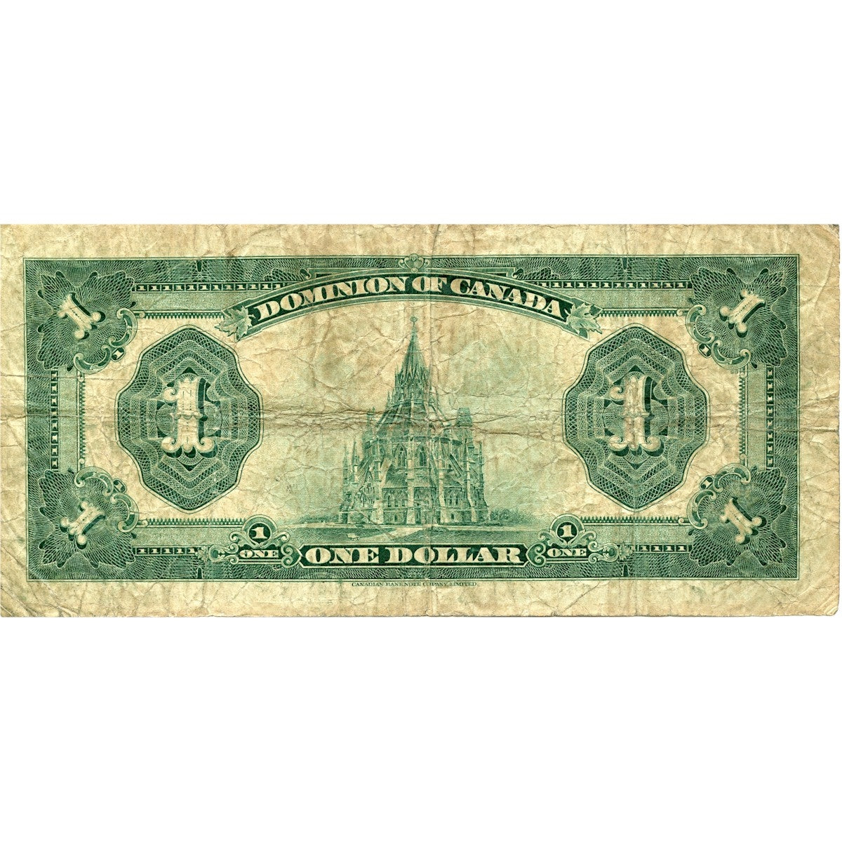 DC-25F1923 Dominion $1 McCavour-Saunders, Black Seal, Group 2, Very Good (VG8)