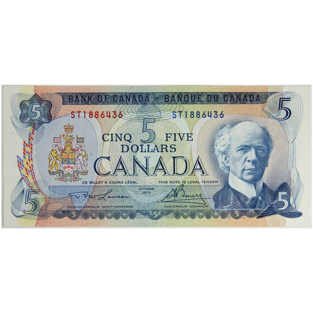 BC-48b 1972 Canada $5 Lawson-Bouey, ST, VF-EF (VF30)