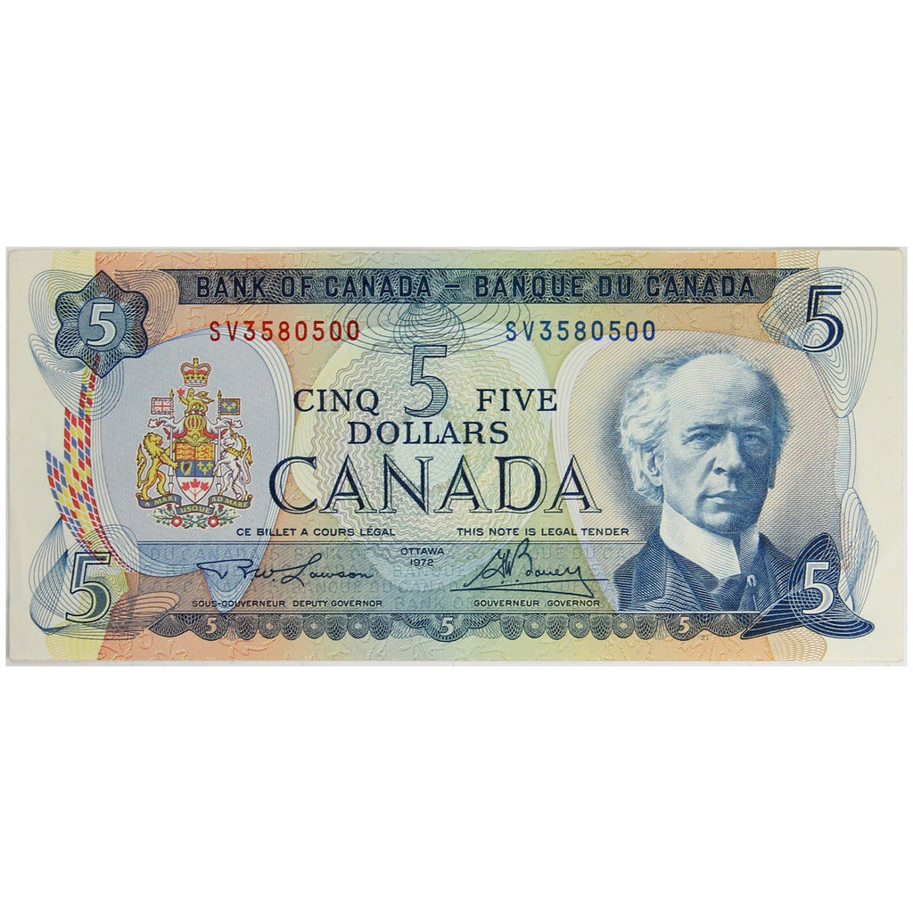 BC-48b 1972 Canada $5 Lawson-Bouey, SV, Almost Uncirculated (AU50)
