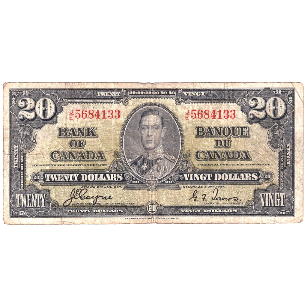 BC-25c 1937 Canada $20 Coyne-Towers, J/E, CIRC