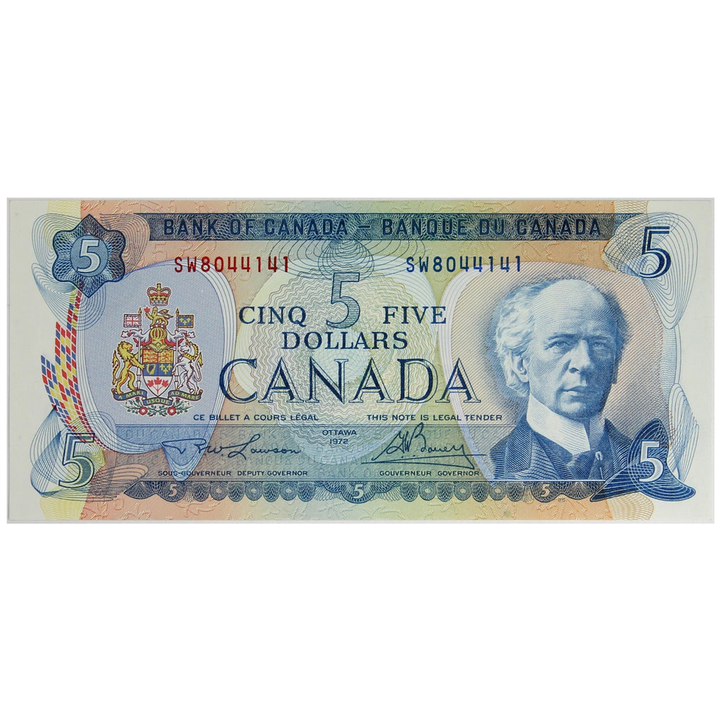 BC-48b 1972 Canada $5 Lawson-Bouey, SW, Choice Uncirculated (CUNC63)